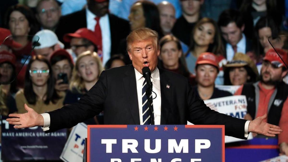 El recién electo presidente de EEUU Donald Trump habla durante una manifestación de su campaña electoral en Grand Rapids, Michigan. Archivo.