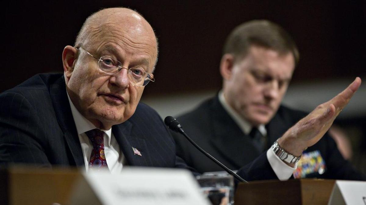 James Clapper, director de Inteligencia Nacional, declara ante el Senado junto al almirante Michael Rogers, director de la Agencia de Seguridad Nacional, el jueves pasado.