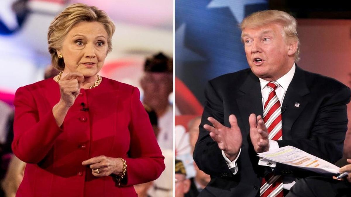 De izquierda a derecha, Hillary Clinton y Donald Trump. 