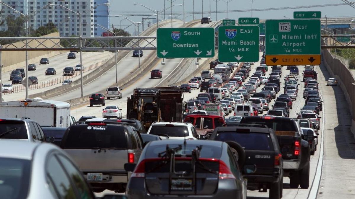 La congestión vehicular en Miami es la séptima peor en los Estados Unidos.