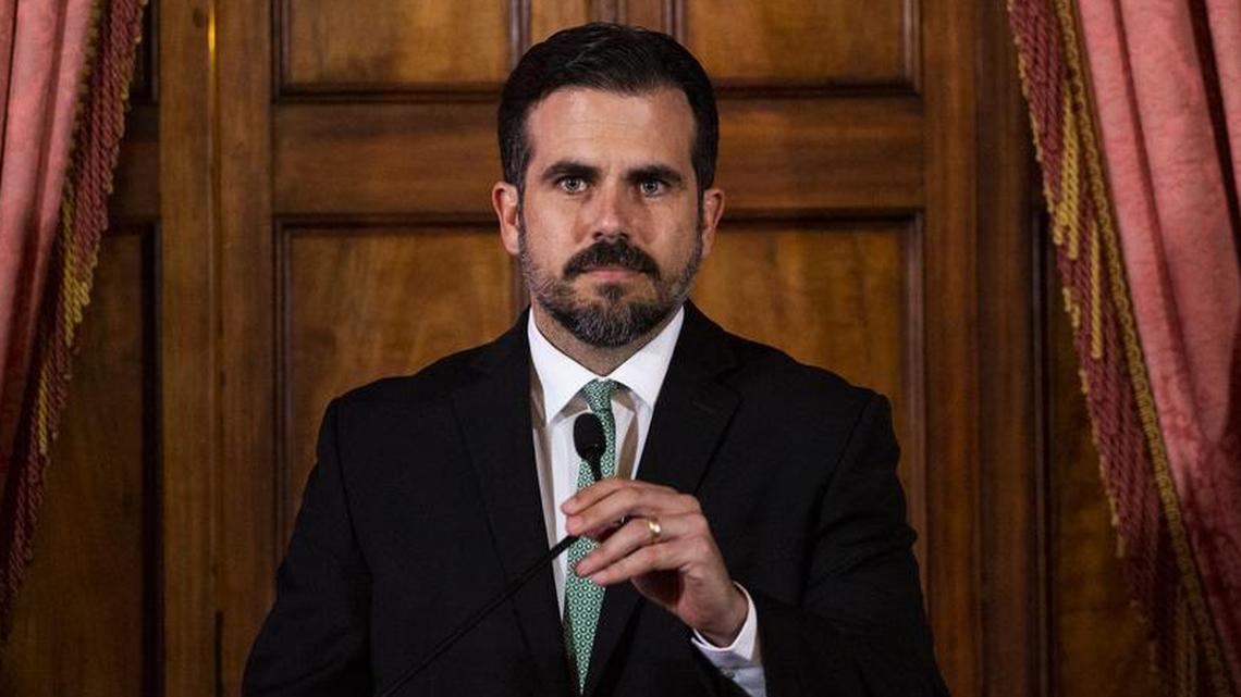 Gov. Ricardo Rosselló of Puerto Rico speaks during a news conference in San Juan, Puerto Rico, July 16, 2019. Law enforcement authorities in Puerto Rico executed search warrants against several people in Gov. Rosselló’s inner circle whose exchange of sexist and homophobic chat messages triggered a popular uprising on the island that forced him to resign.