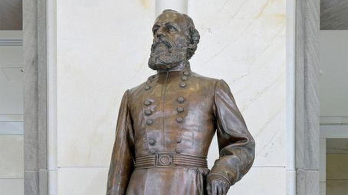 La estatua del general confederado Edmund Kirby Smith en el Capitolio de Washington.