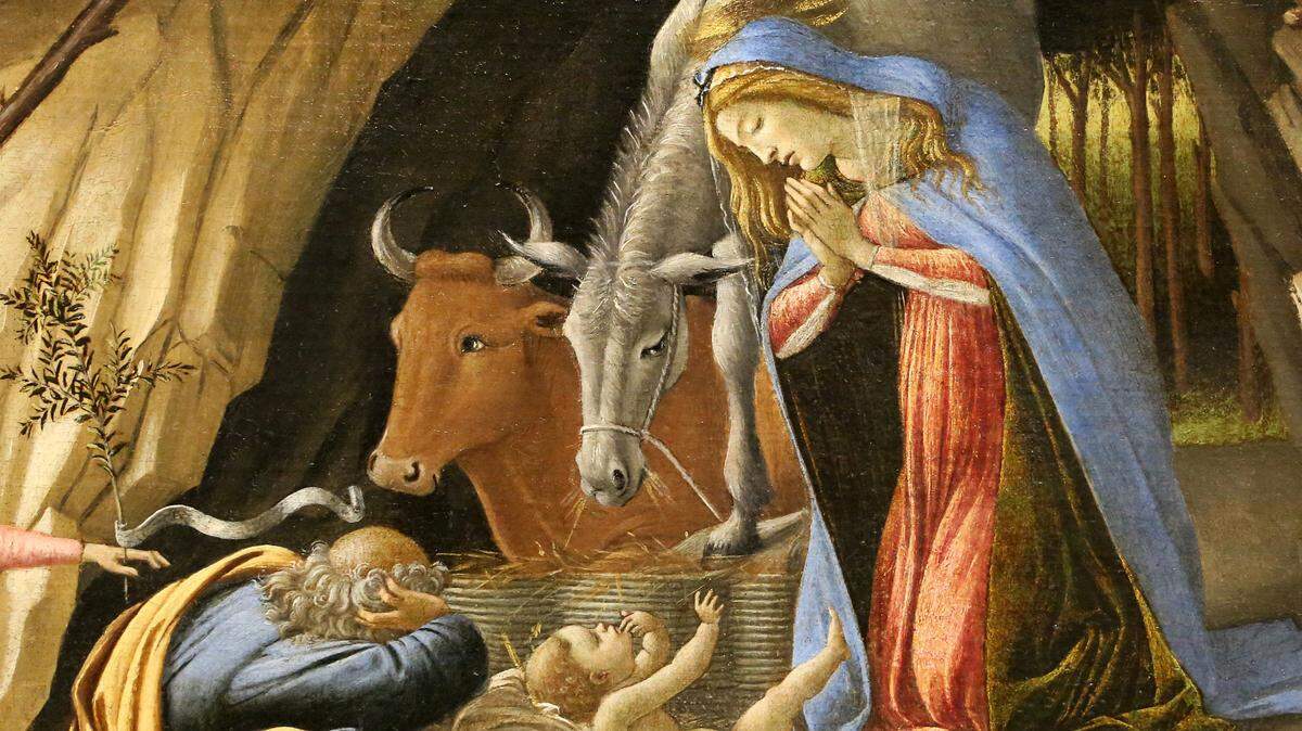 Detalle del óleo “La Navidad Mística” (1501), de Sandro Boticelli.