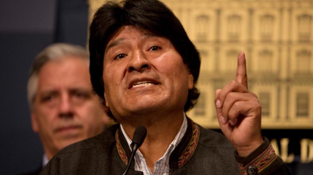 El presidente de Bolivia, Evo Morales, en conferencia de prensa en La Paz.