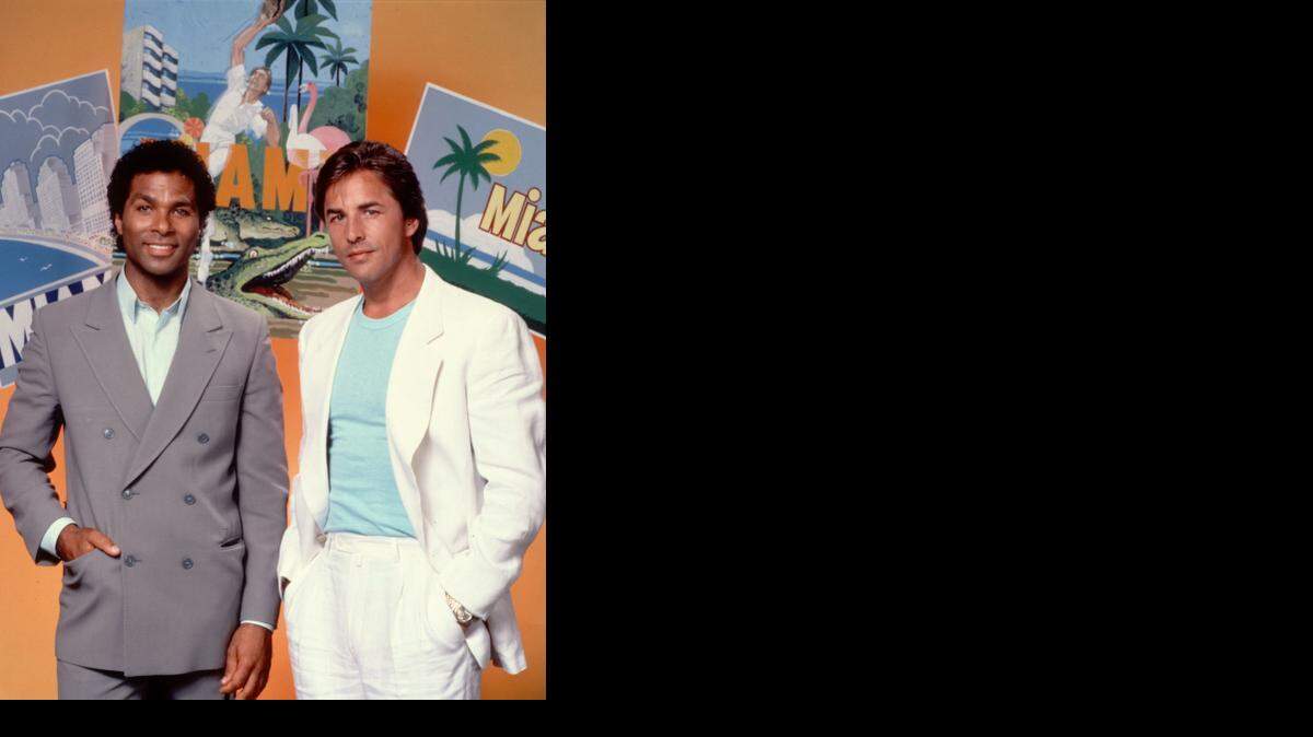 
Los actores Don Johnson (der.) y Philip Michael Thomas interpretaron a los detectives Sonny Crockett y Ricardo Tubbs, respectivamente, en la serie de televisión Miami Vice en los años 80.
