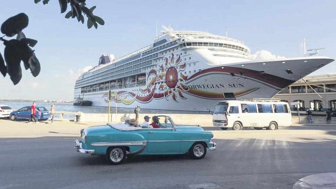A U.S. cruise ship at the port in Old Havana, Cuba, in November 2018.