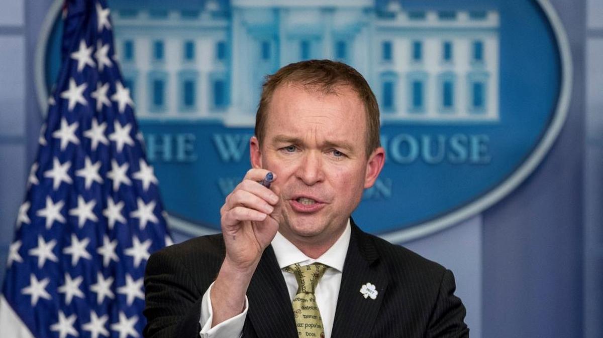 Mick Mulvaney, director de presupuesto de EEUU, habla sobre la propuesta de Donald Trump para el presupuesto del próximo año fiscal, en la Casa Blanca, el 16 de marzo.