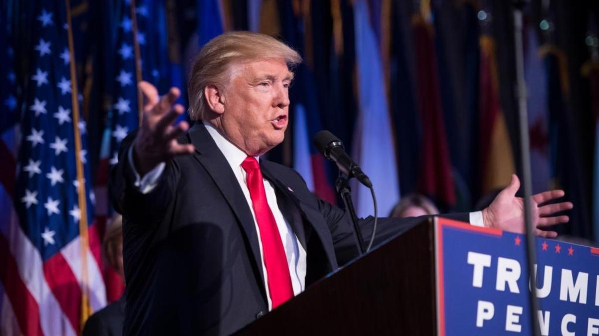 El presidente electo Donald Trump en un mitin en Nueva York.