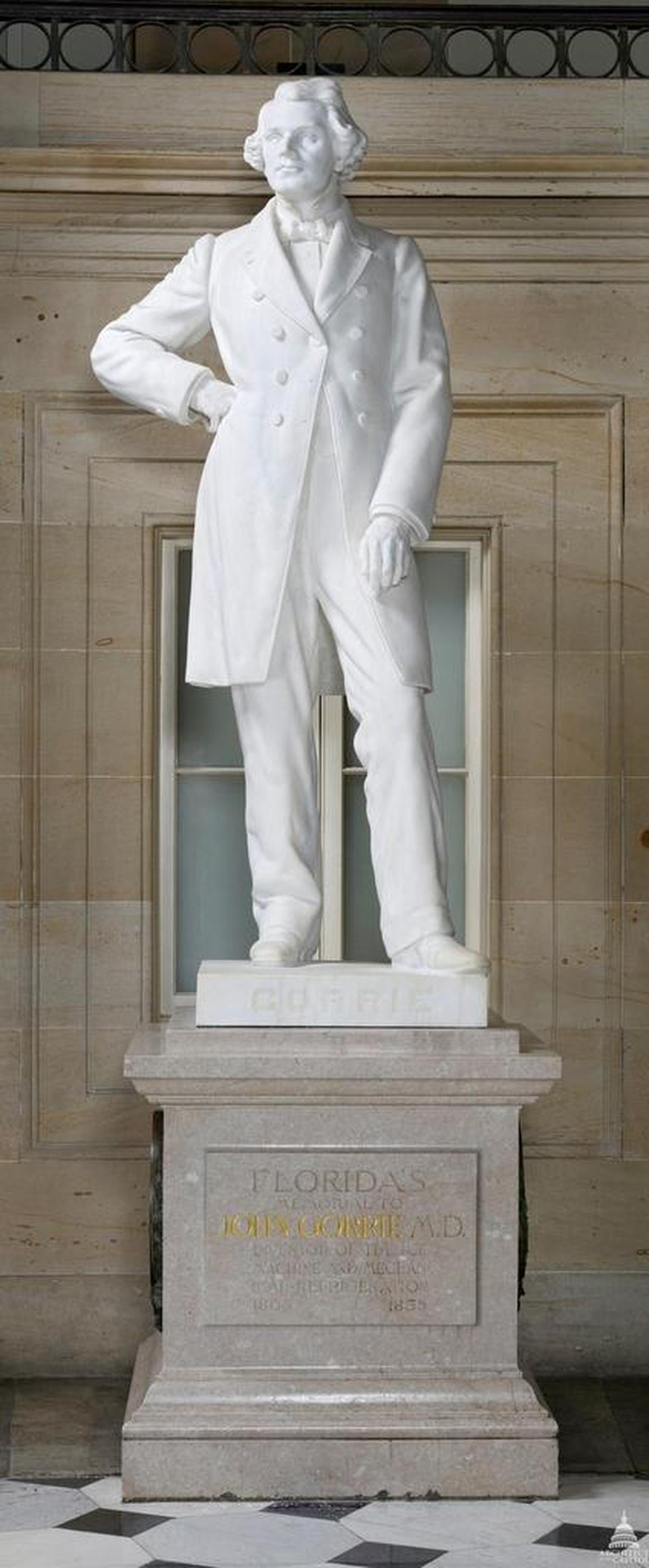 Estatua de John Gorrie, inventor de la refrigeración y el aire acondicionado que representa a la Florida, en el Capitolio en Washington.