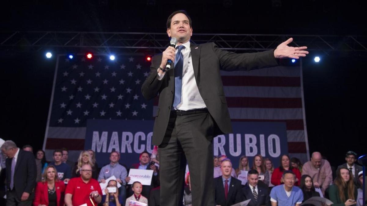 El candidato republicano Marco Rubio, senador por el estado de la Florida, habla en un acto de campaña en Oklahoma City el viernes pasado. Los electores de Oklahoma votarán en este Super Martes.