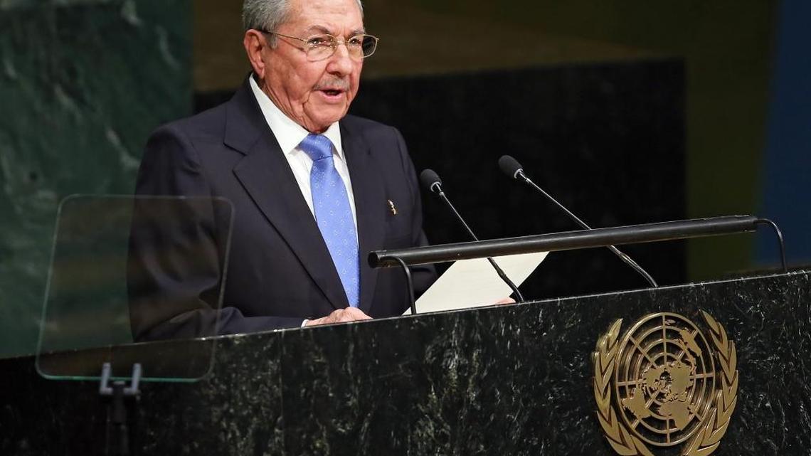 
El gobernante cubano Raúl Castro en su discurso durante la Asamblea General de la ONU en su sede en Nueva York, el lunes 28.
