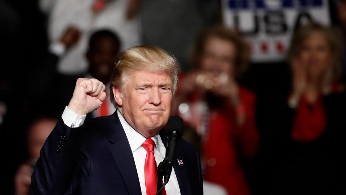 El presidente electo Donald Trump en Giant Center, en Hershey, Pensilvania, el 15 de diciembre.