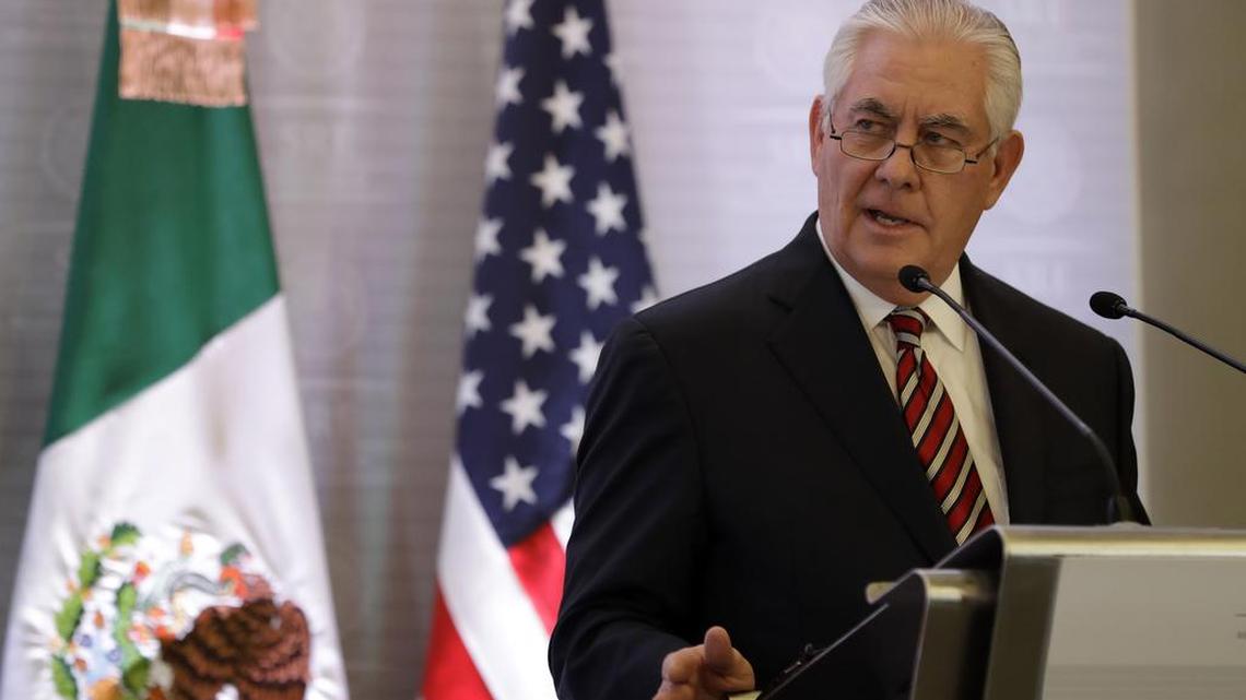 El secretario de Estado norteamericano, Rex Tillerson, participa en una conferencia de prensa en México el 2 de febrero, durante una gira por América Latina.