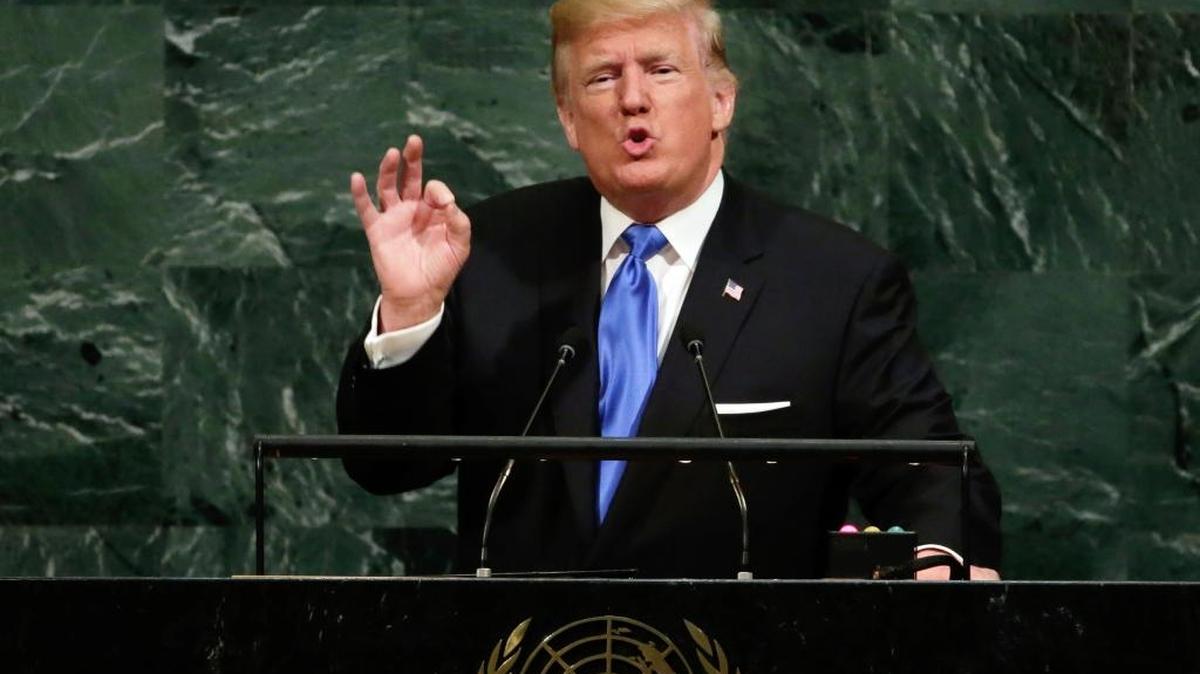 El presidente Donald Trump ofrece un discurso en la sesión de la Asamblea General de Naciones Unidas, el 19 de septiembre.