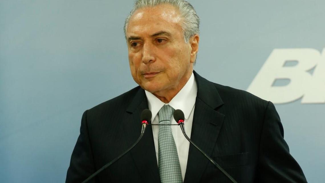 El presidente de Brasil, Michel Temer, hace una declaración el 18 de mayo en Brasilia.