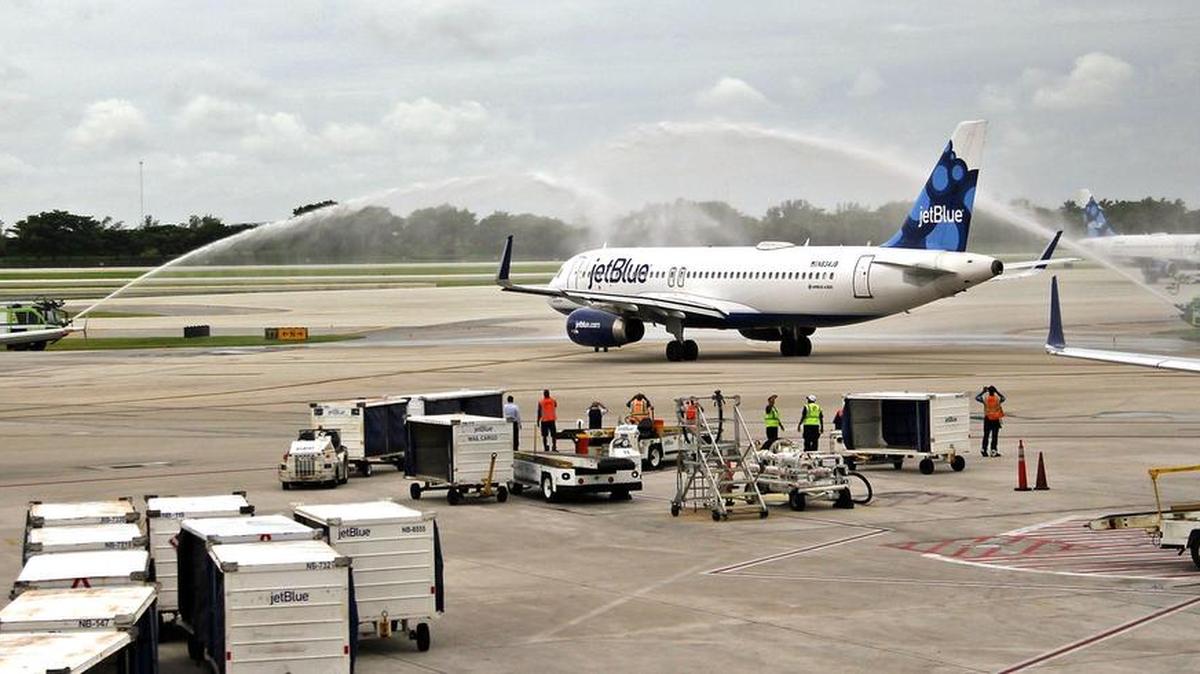 El vuelo 387 de JetBlue Flight a punto de salir para Cuba el 31 de agosto.