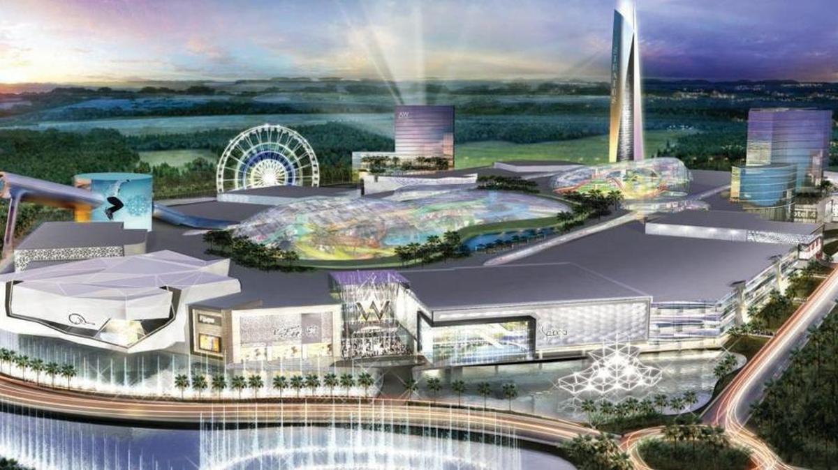 Proyección del American Dream Miami, que aspira a ser el centro comercial más grande de EEUU, con un parque temático acuático que se construiría en el noroeste de Miami-Dade.