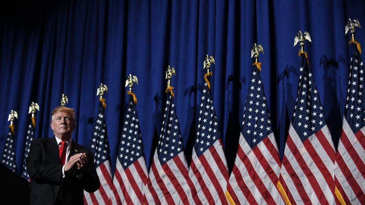 President Donald Trump speaks at the National Association of Realtors Legislative Meetings and Trade Expo, May 17, 2019, at the Marriott Wardman Park Hotel in Washington, D.C.