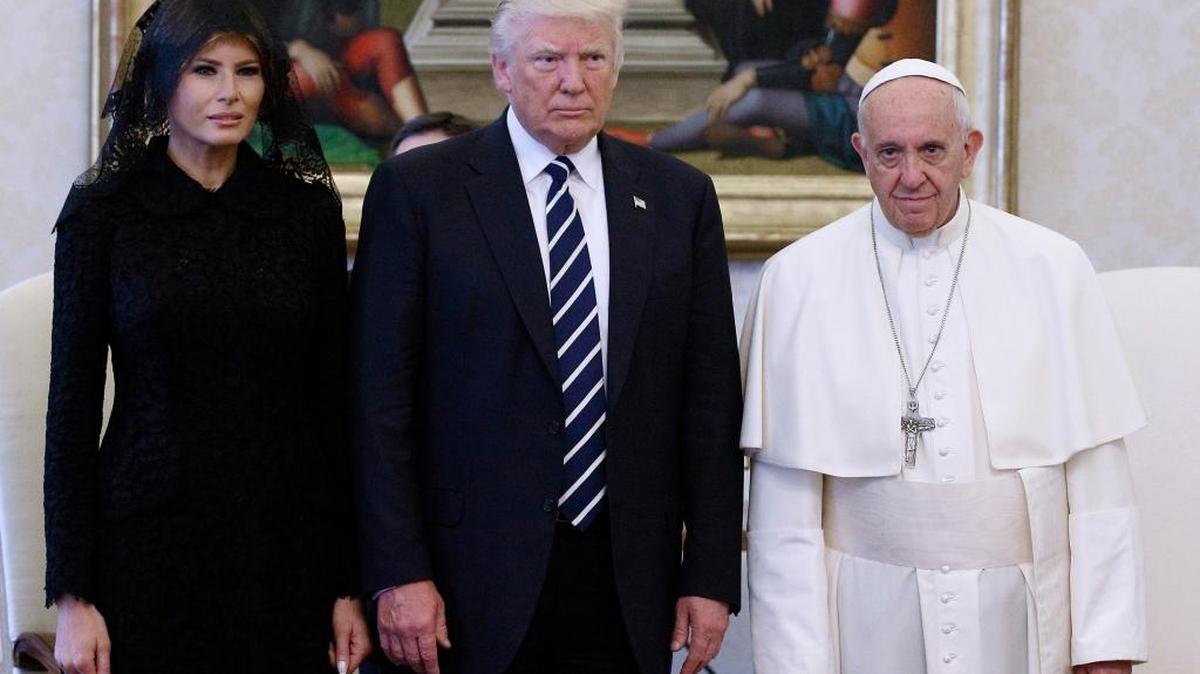 El papa Francisco se reunió con el presidente Trump y su esposa Melania el 24 de mayo, en el Vaticano.