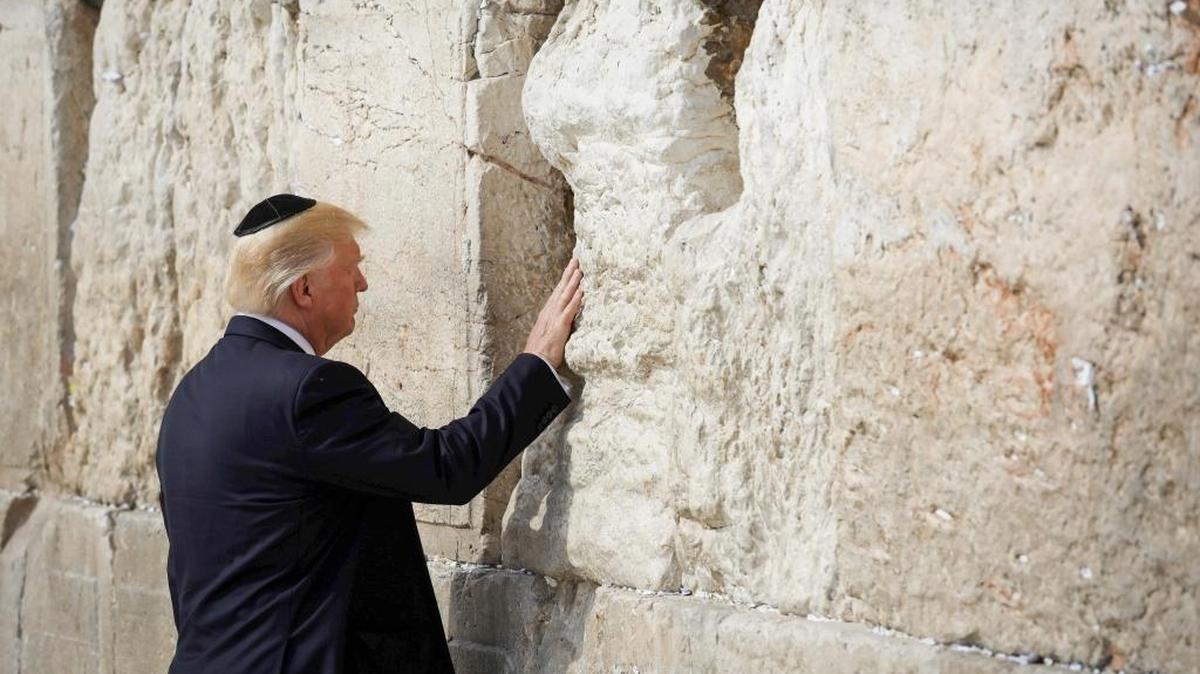 El presidente Donald Trump en el Muro de las Lamentaciones en Jerusalén, el 22 de mayo.