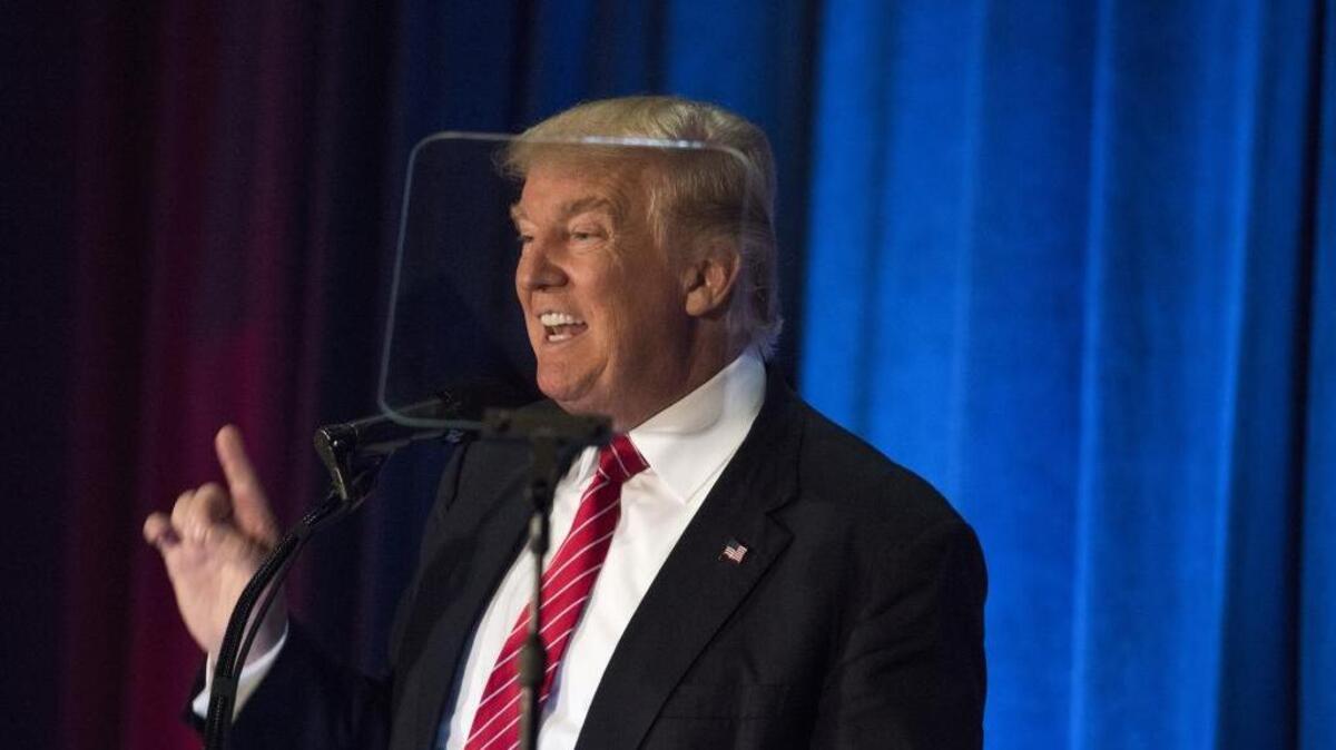 El candidato presidencial republicano Donald Trump en un evento de campaña en Youngstown State University en Ohio, el 15 de agosto.