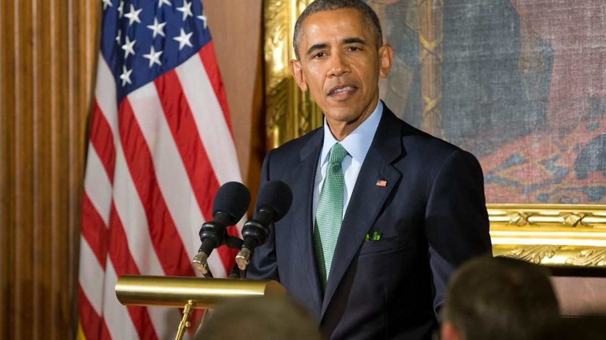 El presidente Barack Obama habla en el almuerzo de St. Patrick's Day en el Capitolio en Washington, el martes 15. 