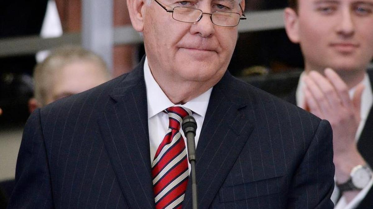 El secretario de Estado, Rex Tillerson, habla con empleados del Departamento en Washington, el 2 de febrero.