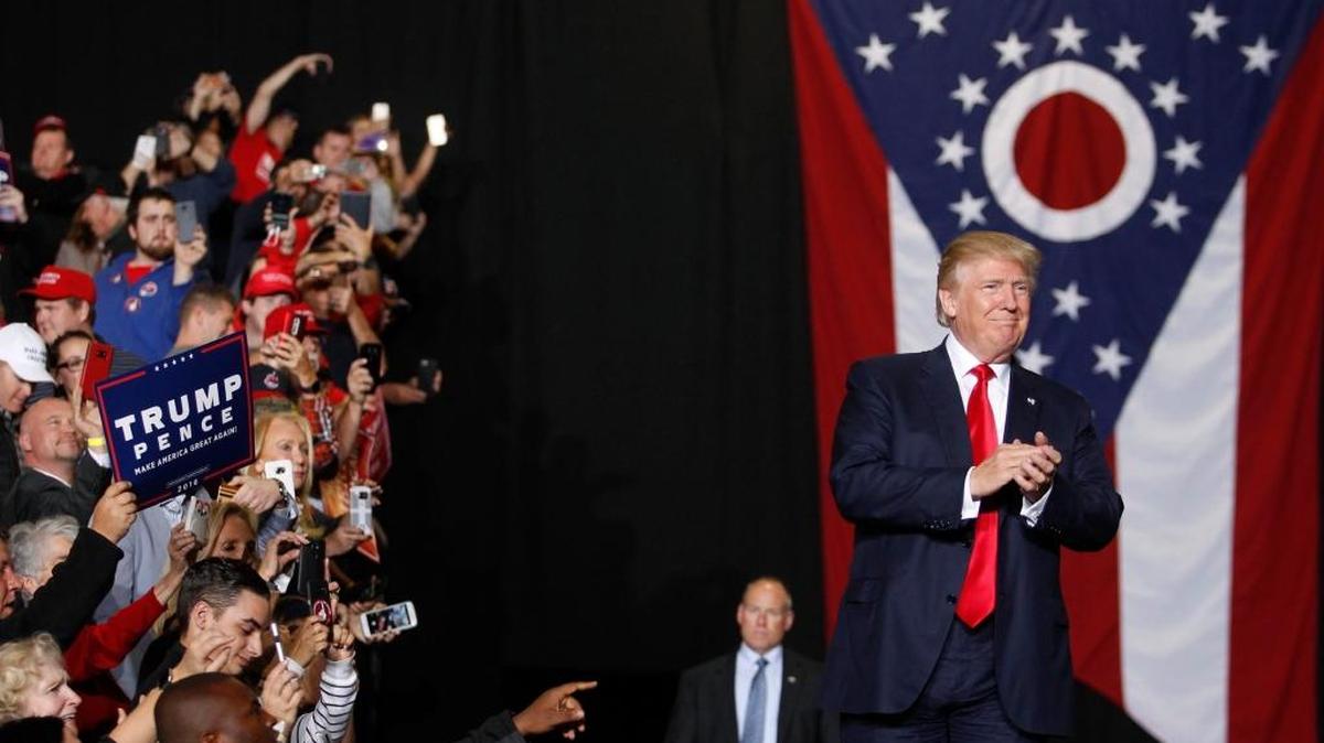 El candidato presidencial republicano, Donald Trump, en un evento de campaña en SeaGate Convention Centre, el jueves 27, en Toledo, Ohio.
