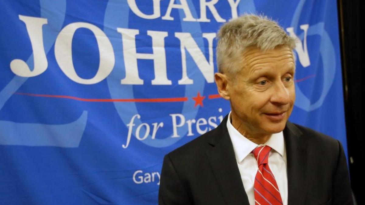 Gary Johnson, candidato presidencial por el Partido Libertario, habla en la Convención Nacional del Partido Libertario, el 27 de mayo, en Orlando.