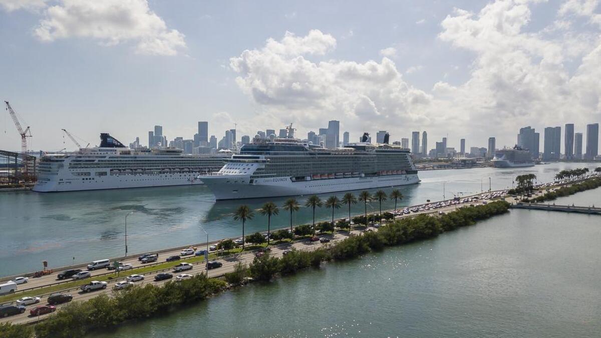 Vista aérea del downtown y el Puerto de Miami, en abril de 2019.