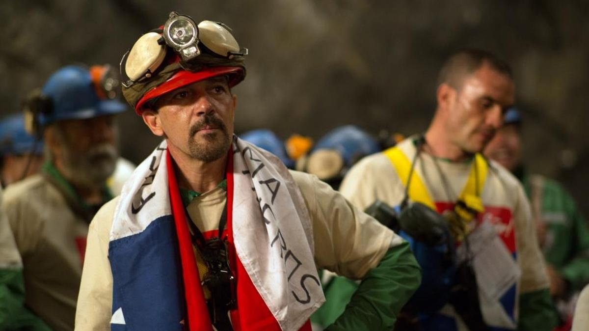 Antonio Banderas en el rol del minero Mario Sepúlveda en ‘The 33’.