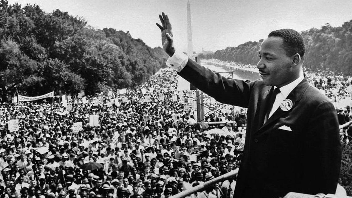 Rev. Martin Luther King Jr. delivered his famous “I Have a Dream” speech next to the Lincoln Memorial in Washington, D.C., on Aug. 28, 1963.