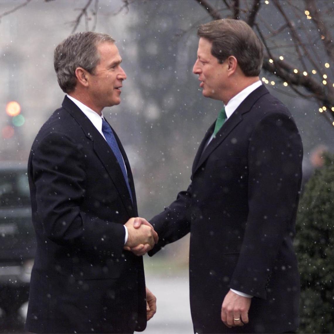 President-elect George W. Bush and opponent Al Gore in December 2000.