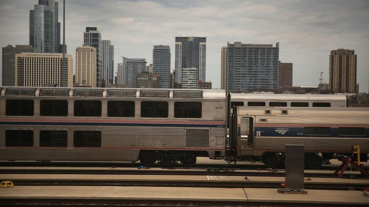 Una vista de Chicago cuando parte el California Zephyr cuyo destino final es San Francisco.
