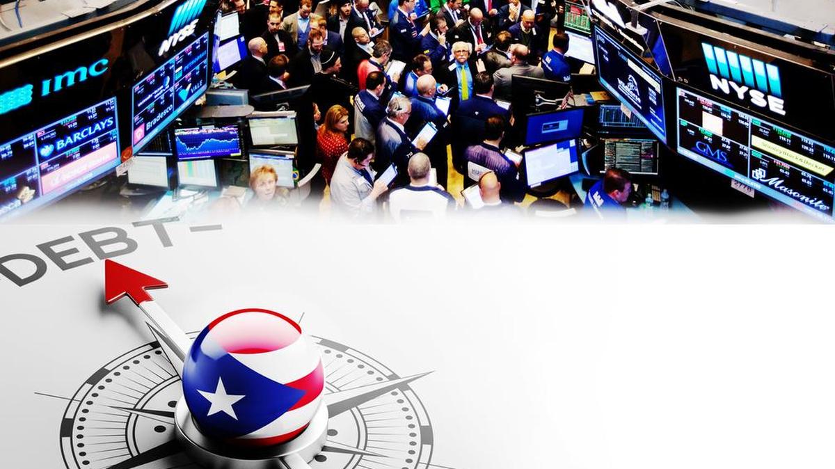 Concepto de deuda de Puerto Rico. Ilustración.