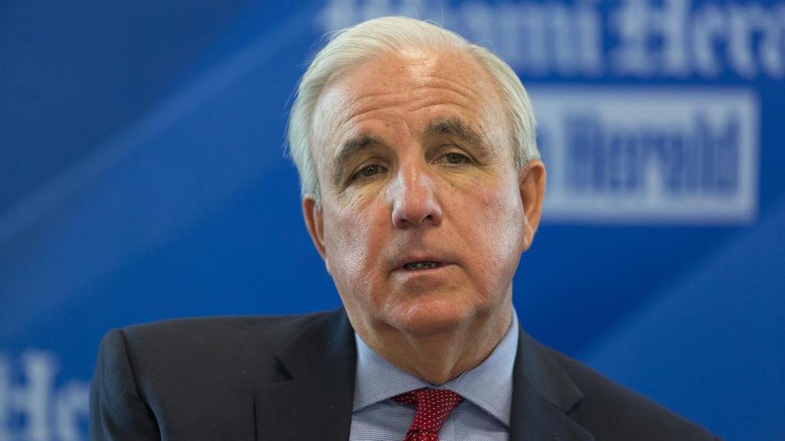 Miami-Dade County Mayor Carlos A. Gimenez speaks with the Miami Herald’s editorial board in Doral on Friday, Jan. 26, 2018.