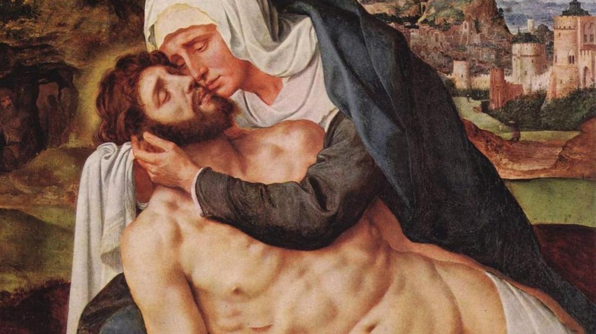 “Lamentación sobre Cristo Muerto”, óleo de Willem Key, alrededor de 1565.