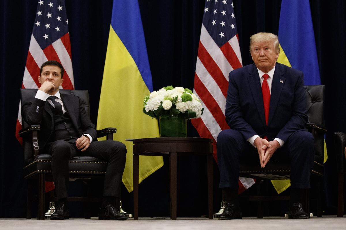 President Donald Trump meets with his Ukrainian counterpart, Volodymyr Zelensky, at the United Nations on Wednesday, Sept. 25, 2019.