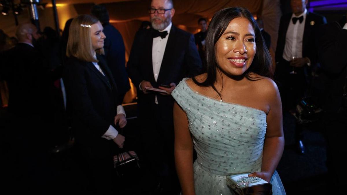 La actriz Yalitza Aparicio de la película “Roma”, durante la fiesta Governors Ball de los premios Oscar, el 24 de febrero.