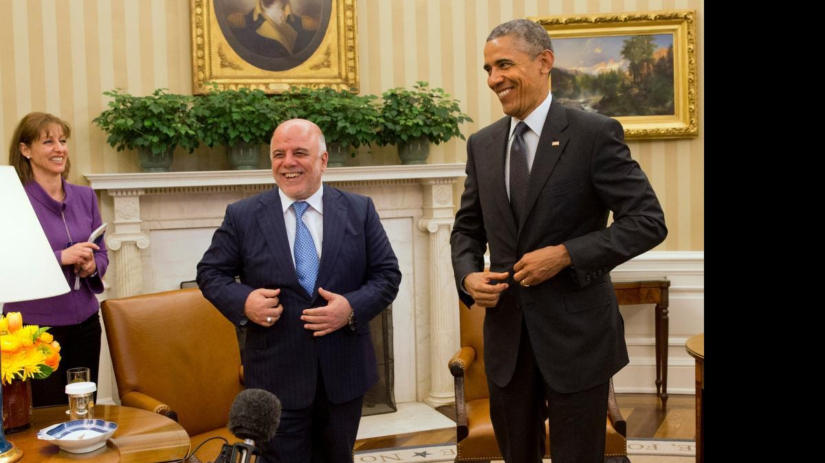 
El presidente Barack Obama (der.) se reúne en la Casa Blanca con el primer ministro de Irak, Haider Al-Abadi, el 14 de abril. Ambos mandatarios hablaron sobre la amenaza del Estado Islámico en el país árabe.
