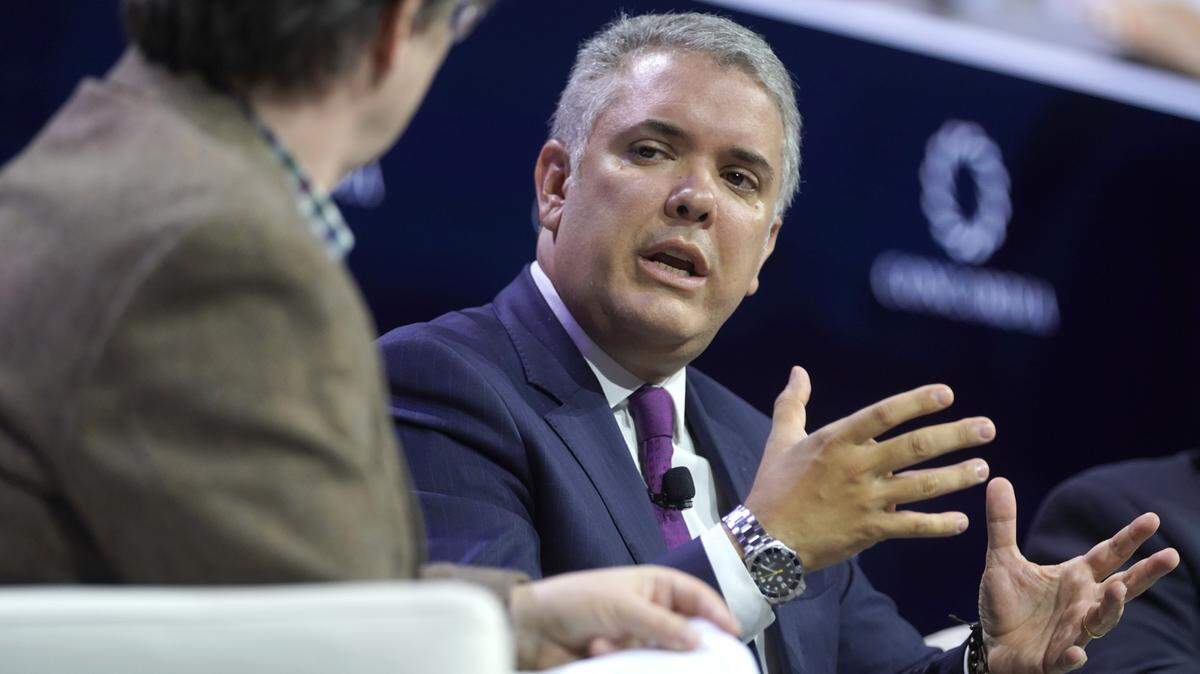 El presidente de Colombia, Iván Duque, participa en el primer día de la Cumbre Anual Concordia 2019, el lunes 23 de septiembre de 2019 en Nueva York. 
