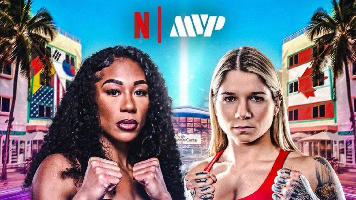 La campeona superpluma Alycia Baumgardner (izq.) enfrentará a Leila Beaudoin en 12 asaltos, en la cartelera de Jake Paul y Gervonta Davis el 14 de noviembre en Miami.