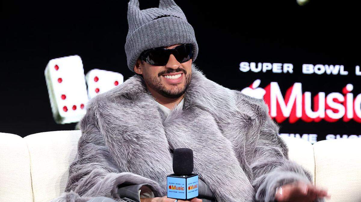 Bad Bunny durante la conferencia de prensa previa al Super Bowl LX y al espectáculo de medio tiempo de Apple Music Super Bowl LX, en el Moscone Center West el jueves, 5 de febrero de 2026, en San Francisco, California.