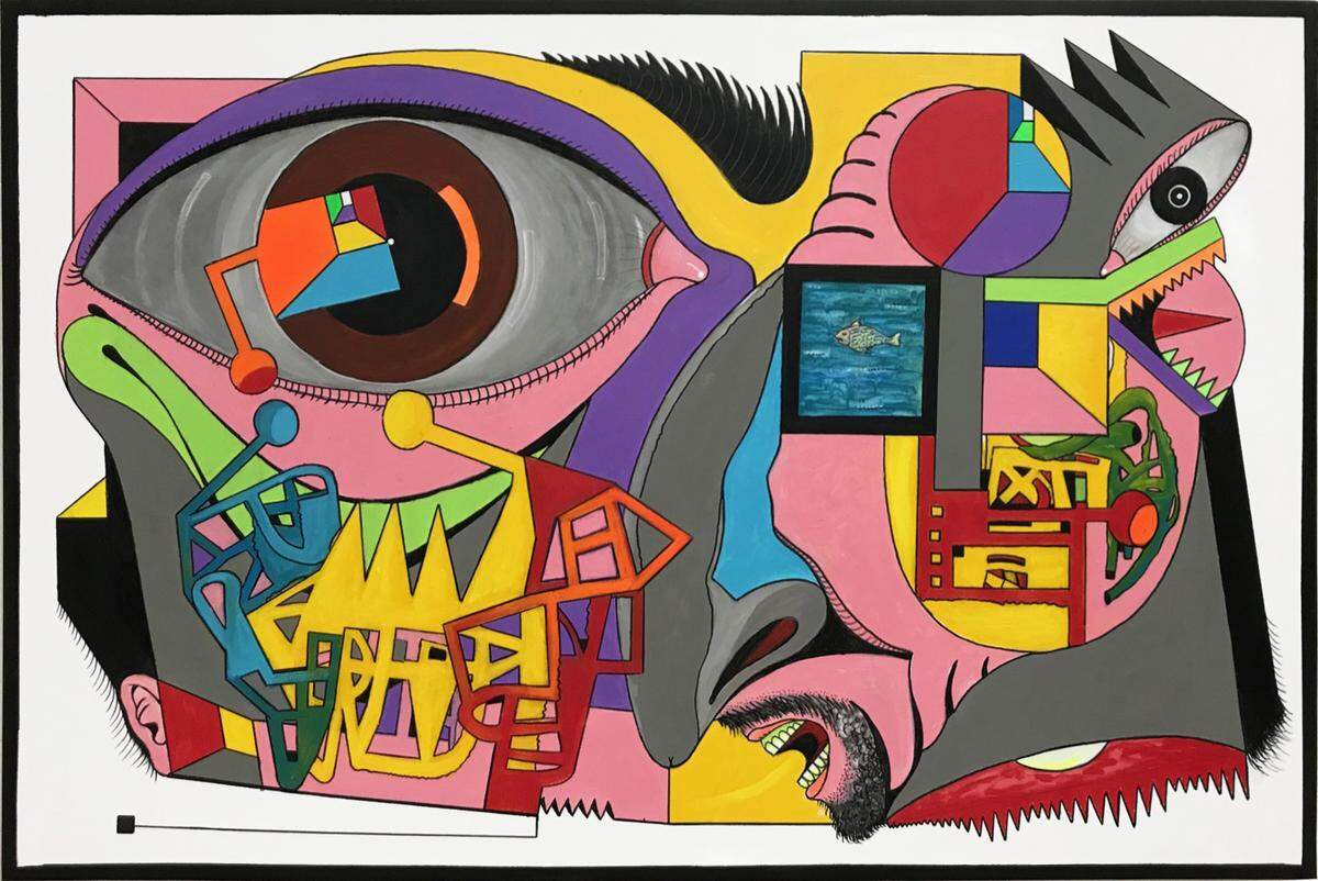 ‘Profile’, 2021, acrílico sobre lienzo, 48 x 72 pulgadas.
