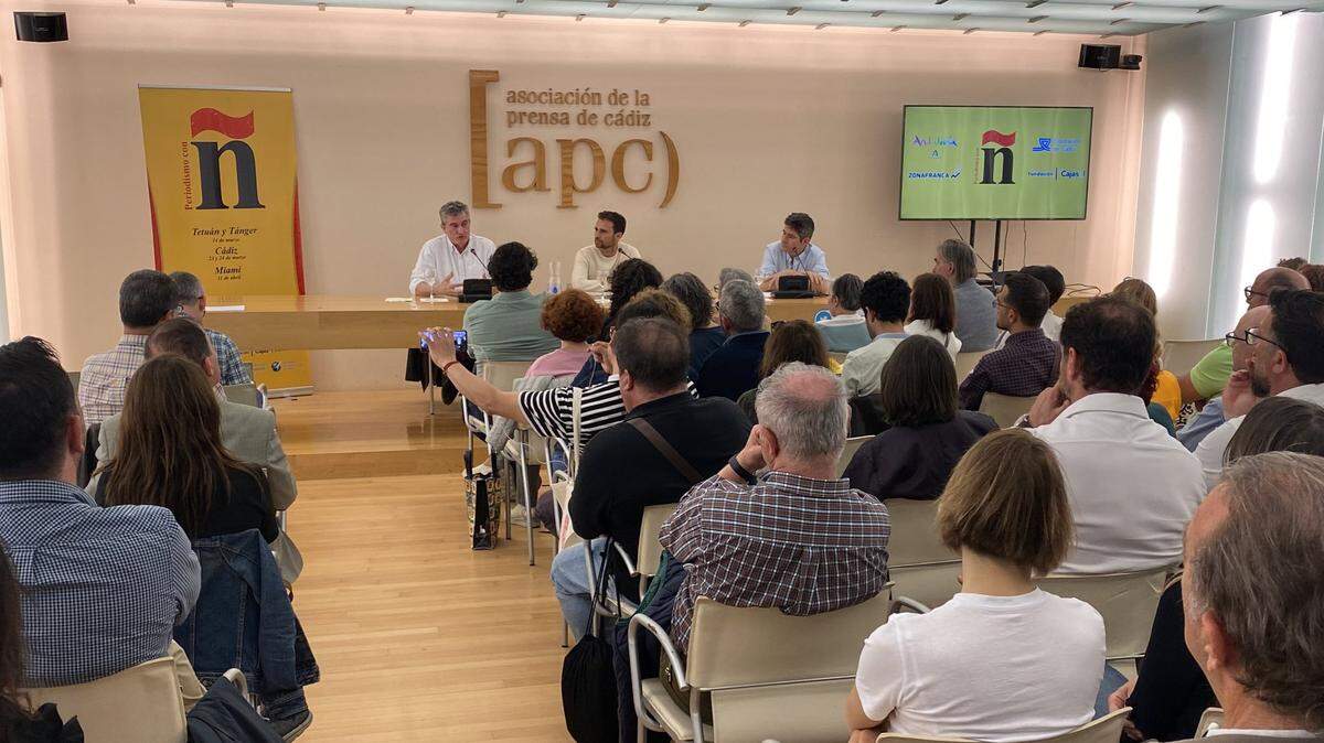 Jornadas de “Periodismo Con Ñ” en Cádiz, España, donde se analizó la relación entre el periodismo y el idioma español el 28 de marzo de 2023.