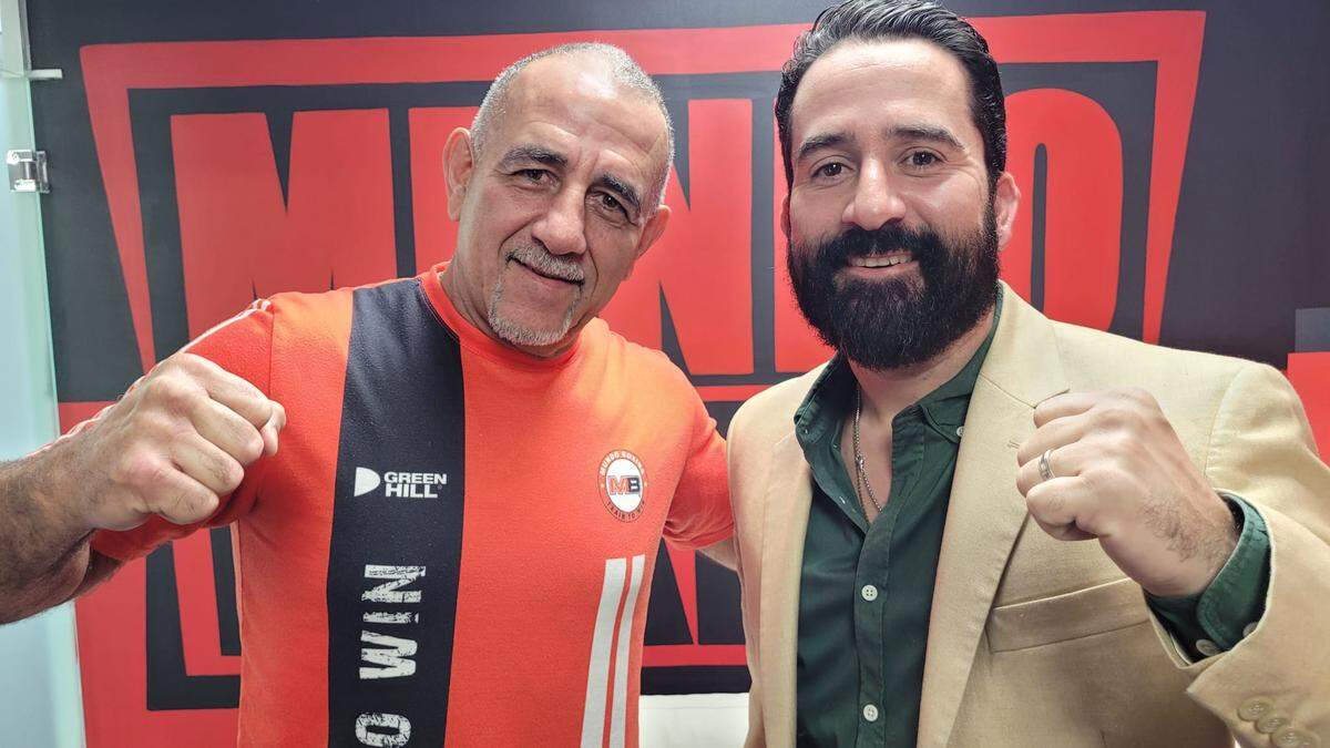 El profesor Pedro Díaz y el promotor Armando Hernández hablan de la próxima velada de Mundo Boxing en Miami.