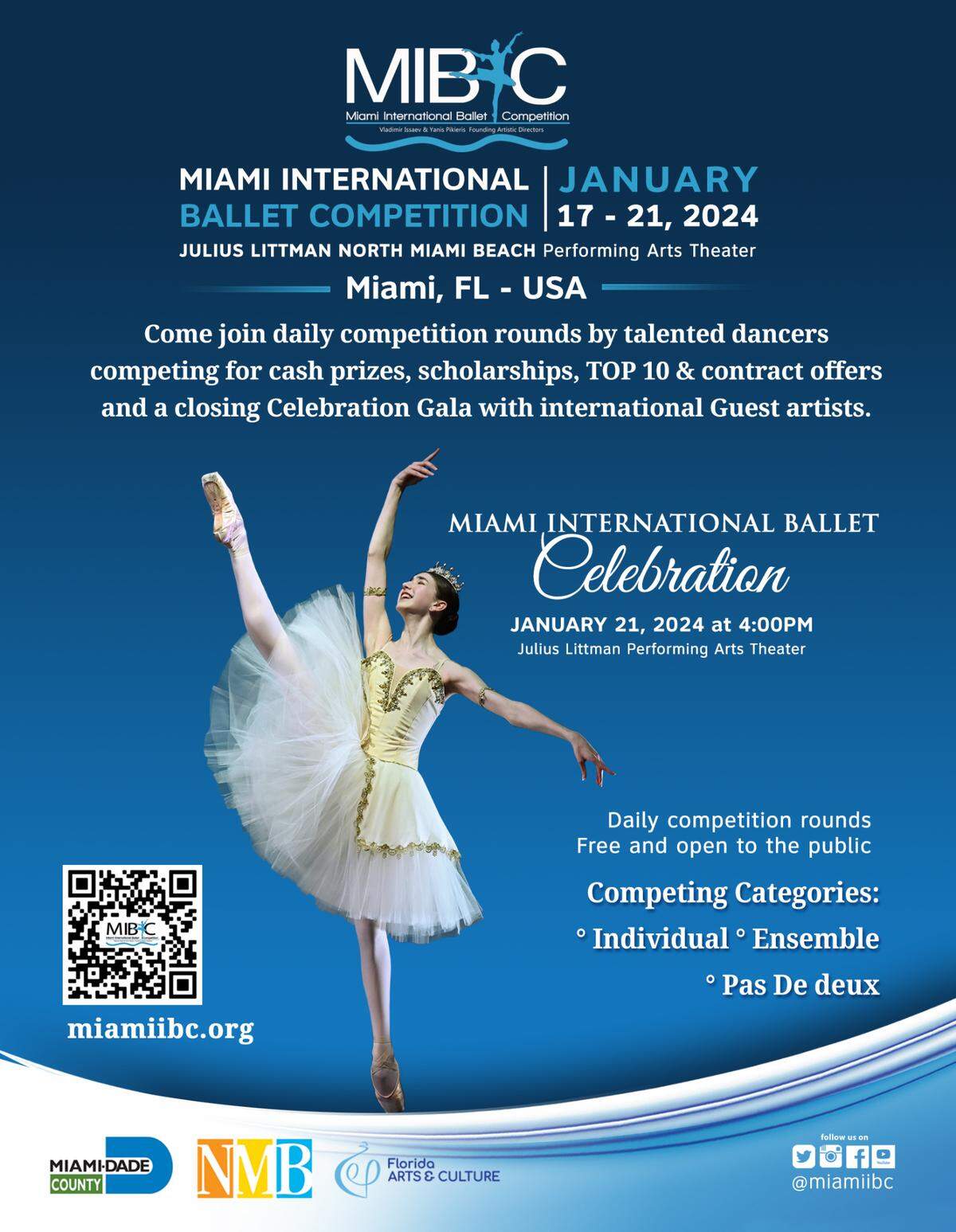 Póster Promocional, con imagen de Cecicila Zintl (Miami, 18 años) DIV 3 Tercer Lugar Medalla de Bronce en MIBC 2023.