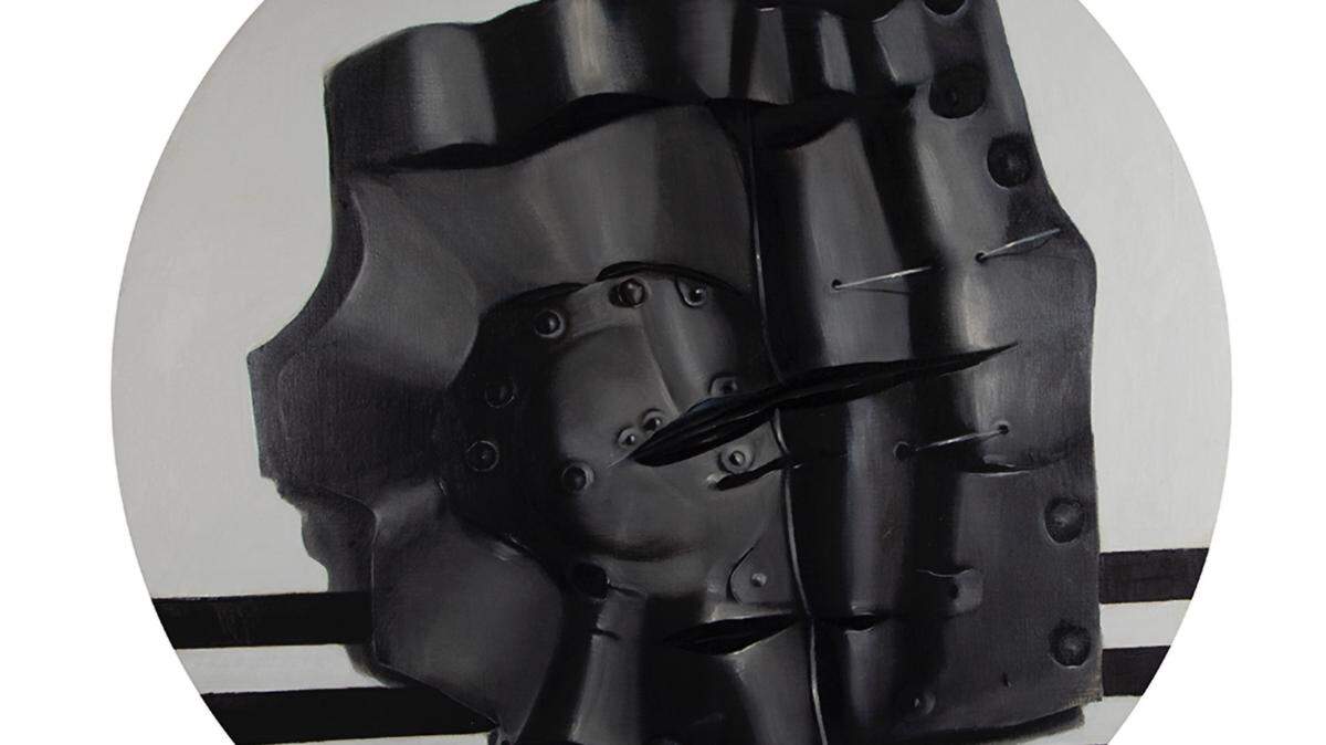 “Armadura”, 1971, óleo sobre lino, 43 x 43 pulgadas. Donado por Joe Novak, FIU 97.25.1