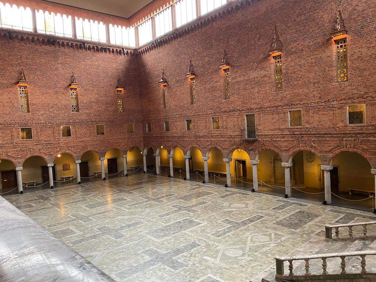 Salón Azul, sede del Premio Nobel, Ayuntamiento de Estocolmo.