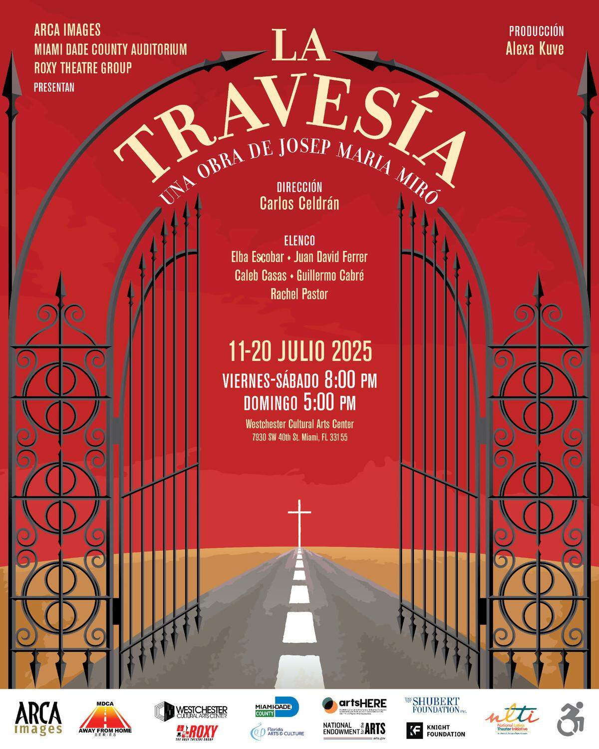 Cartel de “La travesía”, texto de Josep María Miró con dirección de Carlos Celdrán, diseño del cartel de Pilar Hernández Melo.